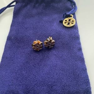 Tortoise tory burch stud earrings